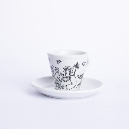 Italian Porcelain Coffee Cup with Saucer Catania TZZ40CT