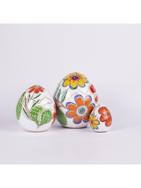 Uovo pasqua artigianale floreale ceramiche de simone