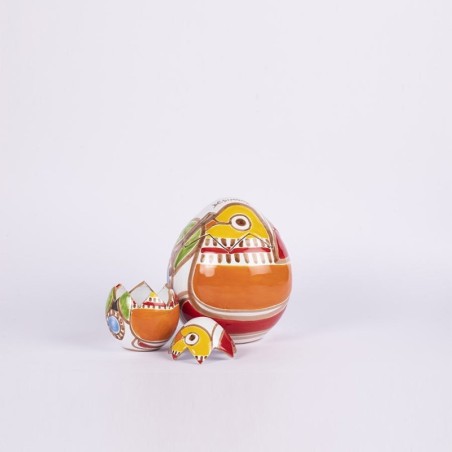 Uovo pasqua artigianale Folk Pappagallo ceramiche de simone