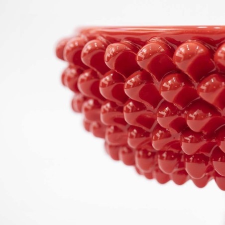 Sicilian handmade ceramic pine cone stand ALZPGN de simone pottery