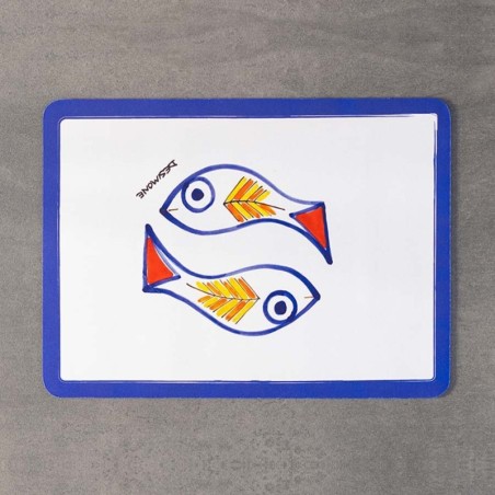 sicilian placemat fish de simone pottery mangiallegro Scirocco