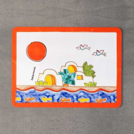 sicilian placemat de simone pottery mangiallegro Dammusi