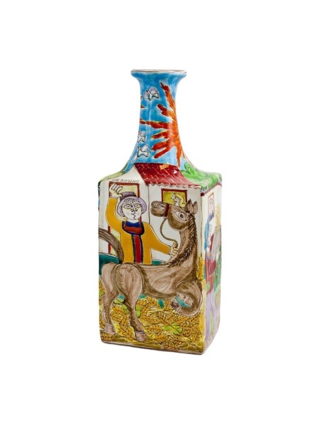 Sicilian Ceramic Bottle DS de simone italian pottery BT560DS-2