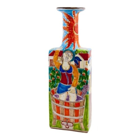 Bottiglia dipinta a mano ceramiche de simone DS BT509DS-2