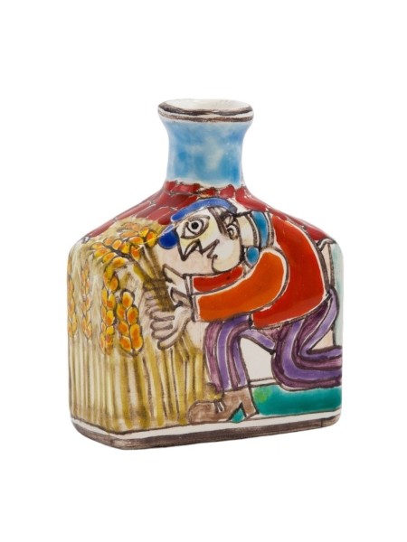 Handmade Sicilian Ceramic Bottle DS de simone italian pottery BT611DS