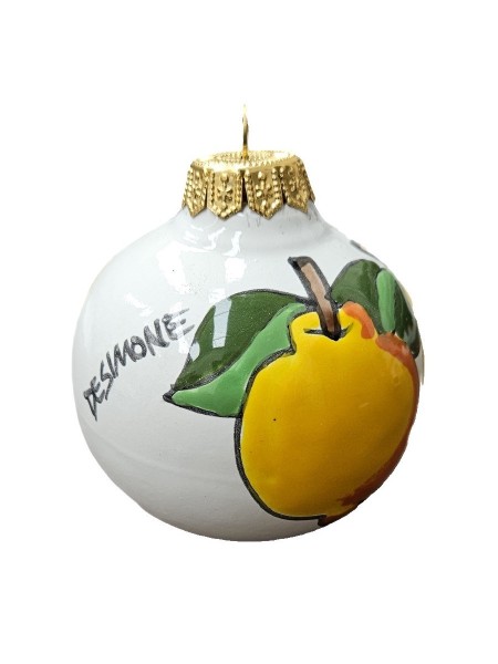 Christmas Bauble Sicilian Lemon Folk Ceramiche De Simone Pottery