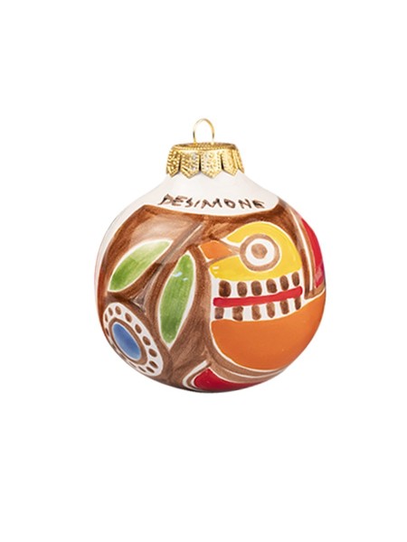Sicilian handmade Christmas Bauble Stromboli Ceramiche De Simone Pottery