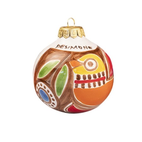 Sicilian handmade Christmas Bauble Stromboli Ceramiche De Simone Pottery