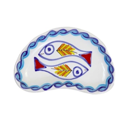 Handmade sicilian Half Moon Tray Scirocco de simone pottery