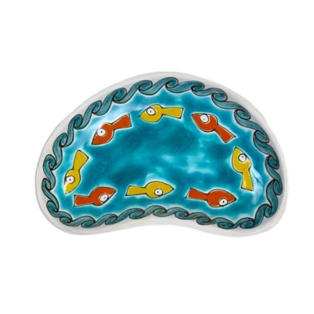 Sicilian handmade Half Moon Tray Gadir MZL20GA de simone pottery