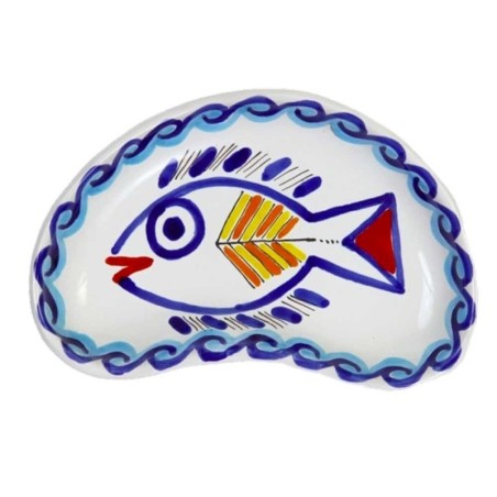 Sicilian handmade Half Moon Tray Levante MZL20LV de simone pottery
