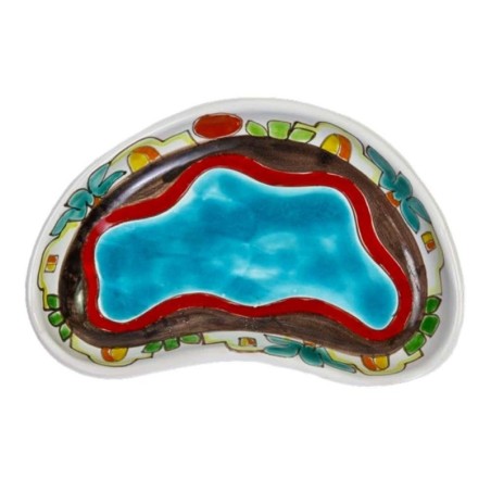 Sicilian handmade Half Moon Tray Dammusi MZL20DA de simone pottery