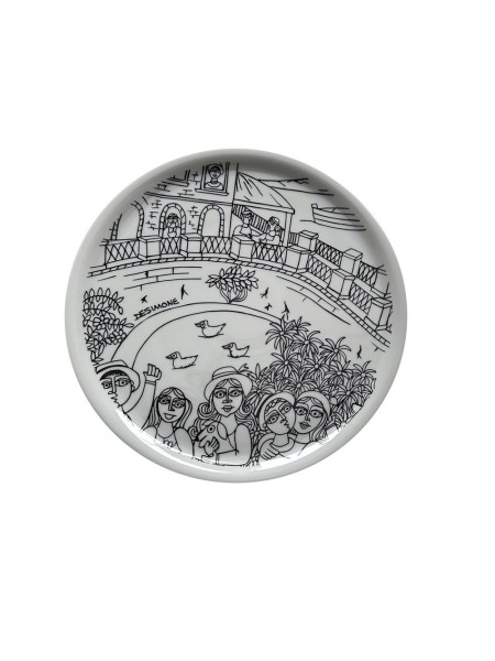 Rounded Plate Siracusa Syracuse De Simone Sicilian Pottery