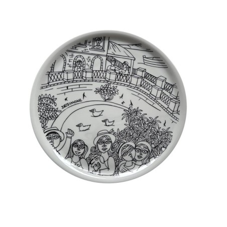 Rounded Plate Siracusa Syracuse De Simone Sicilian Pottery