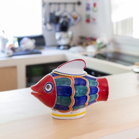 Fish shaped biscuit jar de simone pottery
