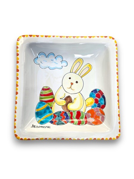 Piatto Quadrato 24x24 Pasqua Coniglio - Edizione Limitata
