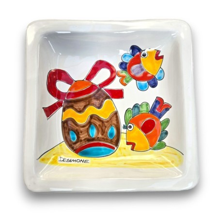 Piatto Quadrato 24x24 Pasqua Pesci - Edizione Limitata
