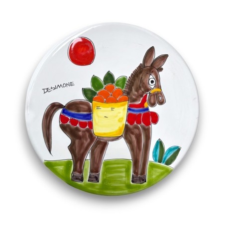 Sottopentola ceramica siciliana Folk Asino de simone