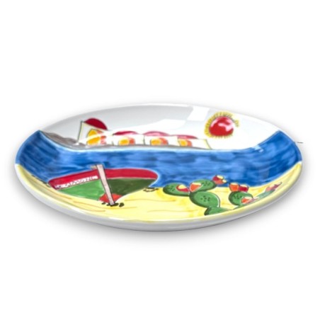Piatto tondo 24 cm Dammusi Elaborato ceramiche siciliane de simone