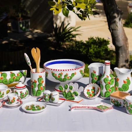Alzata Centrotavola Folk Fichi d'India ceramiche de simone tavola