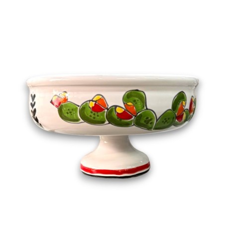Alzata Centrotavola artigianale folk Fichi d'India ceramiche de simone