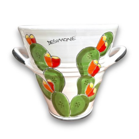 Sicilian ceramic Ice Bucket Folk Prickly Pears de simone pottery