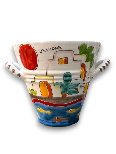 Secchiello Porta-ghiaccio Dammusi Mangiallegro ceramiche de simone
