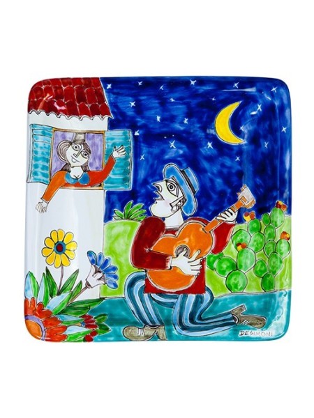 Squared Plate Serenade De Simone Pottery 20x20 DS 11