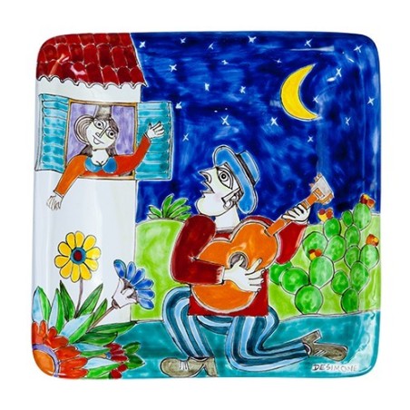 Squared Plate Serenade De Simone Pottery 20x20 DS 11