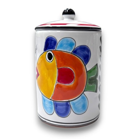 Contenitore con coperchio Folk pesce ceramiche de simone