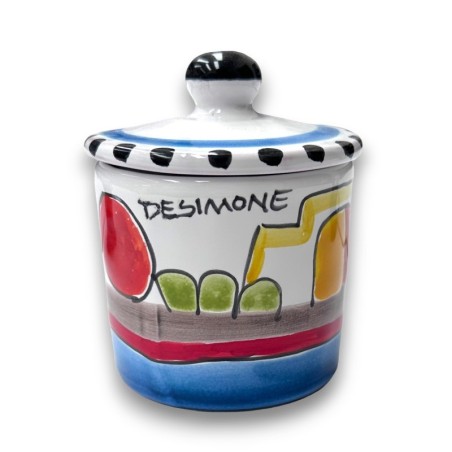 Handmade sicilian ceramic container with lid dammusi de simone pottery