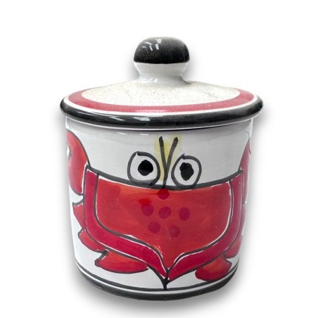 Contenitore con coperchio artigianale Folk cancro ceramiche de simone