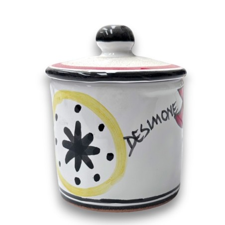 Handmade sicilian ceramic container with lid Folk cancer crab ceramiche de simone