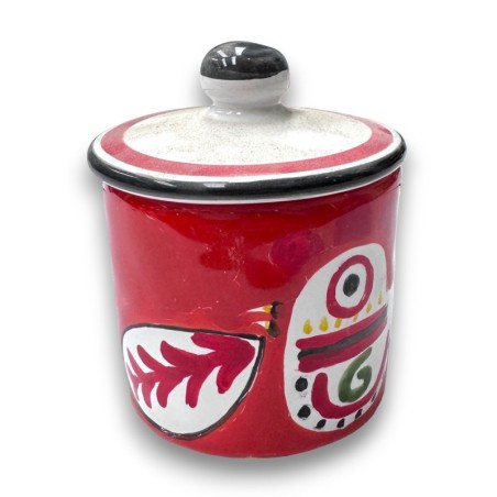 Handmade sicilian ceramic spices container Marettimo de simone pottery