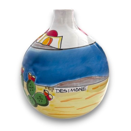 Handmade ceramic vase Dammusi Elaborato de simone pottery