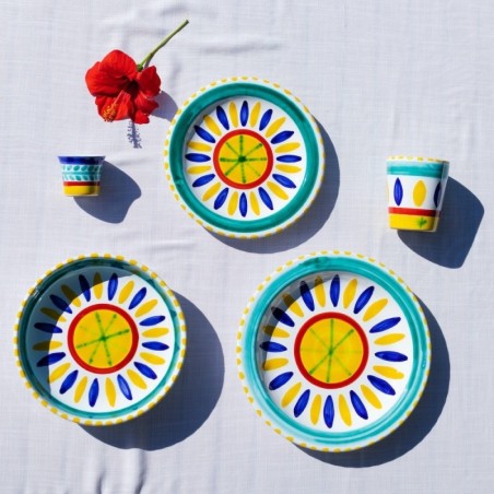Bicchiere in ceramica realizzato dipinto a mano Lipari Mangiallegro ceramiche de simone