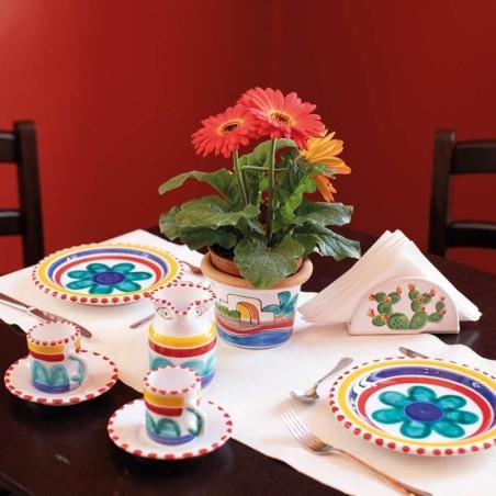 Portatovaglioli mezzaluna Folk Fichi d'India mise en place