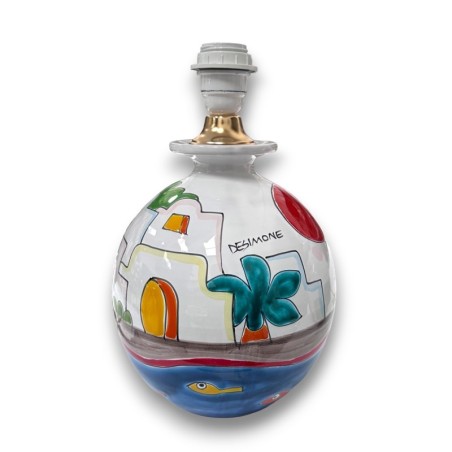Handpainted lamp base Dammusi Ceramiche De Simone sicilian pottery