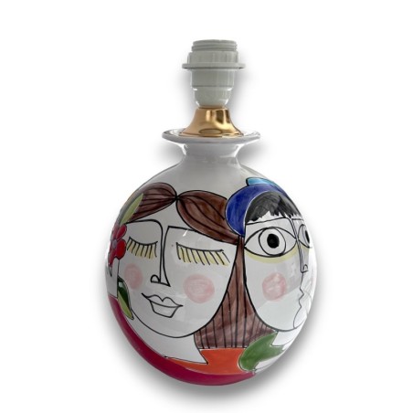 Handpainted lamp base Lovers Ceramiche De Simone sicilian pottery