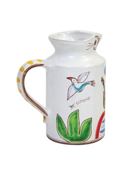 Sicilian handmade pitcher Folk BR102FK de simone pottery