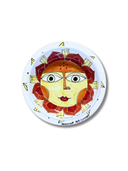 Sicilian handmade plate Plate De Simone pottery for Giusina Sun of Pasta