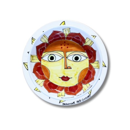 Sicilian handmade plate Plate De Simone pottery for Giusina Sun of Pasta