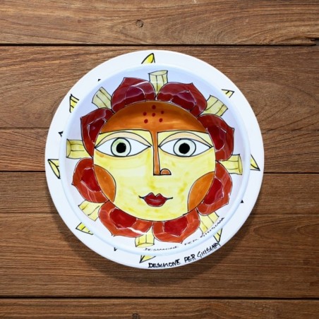 Sicilian handmade plate Plate De Simone for Giusina Sun of Pasta