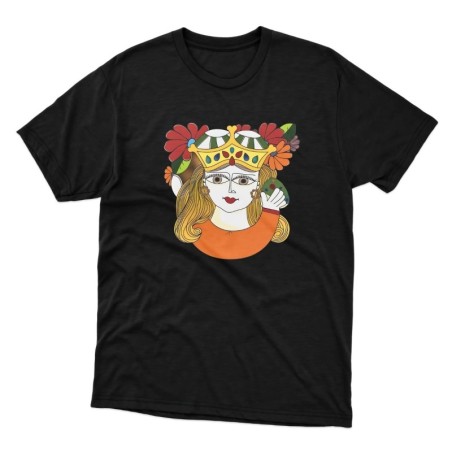 Unisex T-shirt De Simone Pottery per Giusina Yellow Queen