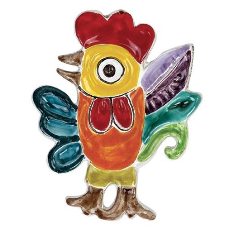 Gallo in Bassorilievo UCR361-07 ceramiche de simone