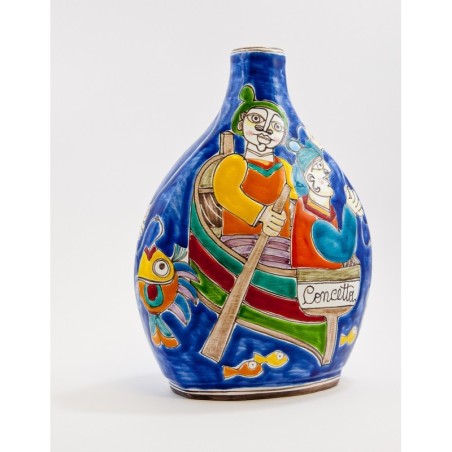 Sicilian ceramic Bottle de simone pottery DS BT610DS-2