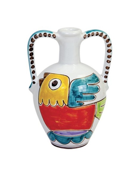 Pitcher Folk Bird BR88FK de simone sicilian handmade pottery