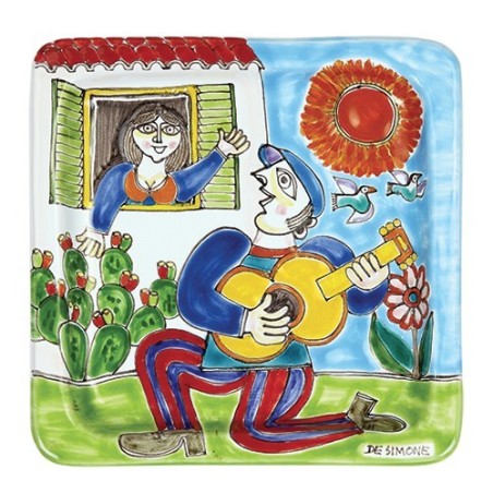 Squared Plate Serenade De Simone Pottery 20x20 DS 20