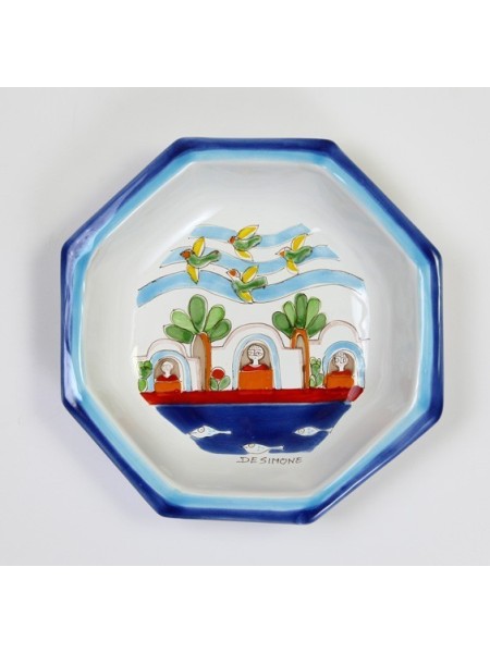 Octagonal Plate Folk POTFK-4 de simone pottery