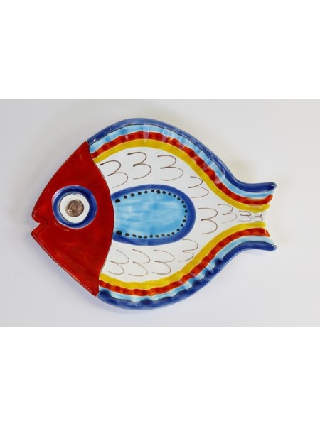 Piatto piano ceramica a forma di Pesce de simone PT2PE